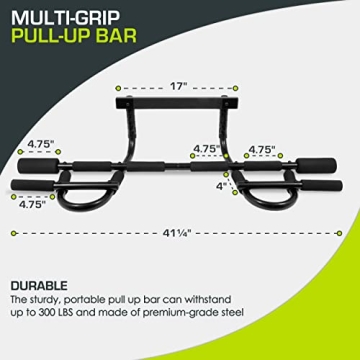 ProsourceFit Multi-Grip Pull Up Bar for Home Workouts