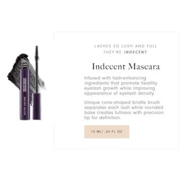 Kevyn Aucoin Indecent Mascara, Black: Thin cone-shaped brush. Creamy lash condition formula. Dramati...