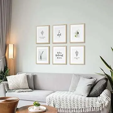 Afuly 11x14 Picture Frame with Mat for 8x10 Picture Natural Wood Photo Frame Picture Frames Collage Set for Modern Home Gallery Wall Hang Desk Decor Display Beige, Set of 2