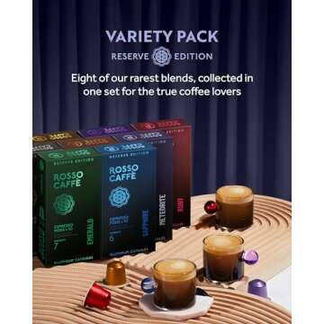 ROSSO CAFFÈ Espresso Coffee Pods, Compatible with Nespresso Original Machines, Reserve Variety Pack...