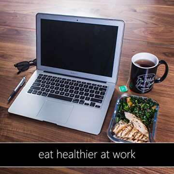 MEKBOKMealPrep [5-Pack] Glass Meal Prep Containers - Glass Food Storage Containers - 3.6 Cups (29 Ounces) - Modern Style - BPA Free