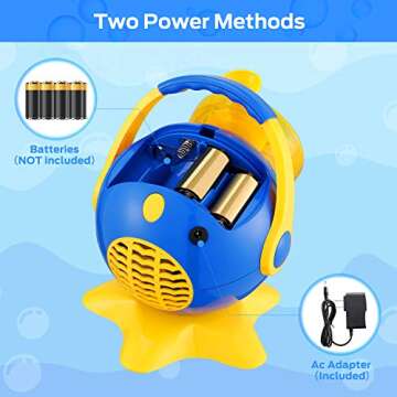 Theefun Bubble Machine, Bubble Machine for Kids Over 800+ Bubbles Per Minute Bubble Maker Machine Kids Bubble Machine with 2 Bottles of Bubble Solution for Parties Wedding Birthday Outdoor