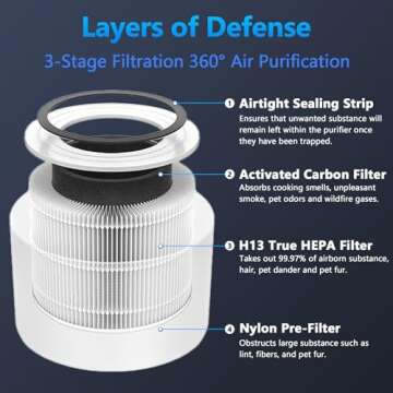 Core 300 Replacement Filter for LEVOIT Core 300, Core 300S and Core 300-P Air Purifier, 3-in-1 H13 T...