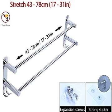 Durable Adjustable Towel Bars 20-30 Inch Stainless Steel 304