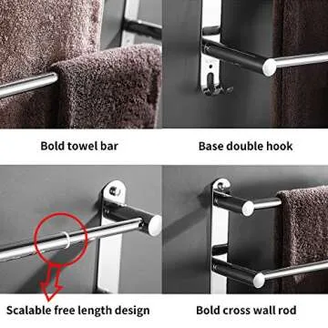 Retractable Stainless Steel Towel Rack for Home Use