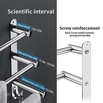 Retractable Stainless Steel Towel Rack for Home Use