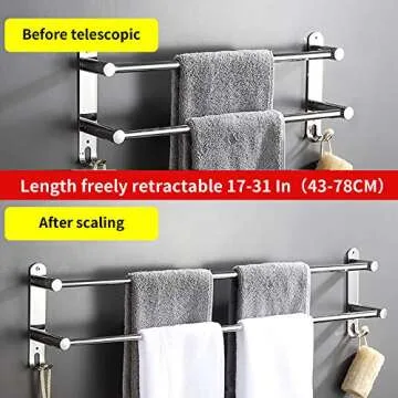 Retractable Stainless Steel Towel Rack for Home Use