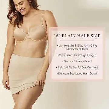 Jones New York womens Silky Touch 16 Anti-cling Above Knee Half Slip, Black, X-Large US