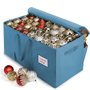 Large Christmas Ornament Storage Box - 4 Tier Holds Up to 128 Holiday Ornaments 3-Inch