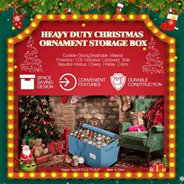 Large Christmas Ornament Storage Box Holds 128 Ornaments