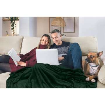 Utopia Bedding Fleece Blanket Twin Size Forest Green 300GSM Luxury Anti-Static Fuzzy Soft Microfiber Bed Blanket (90x66 Inch)