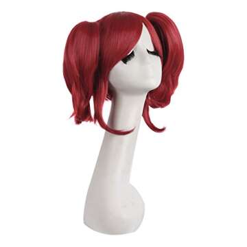 MapofBeauty 16 Inch/40cm Lolita Sweet and Lovely Straight Anime Cosplay Wigs (Red)
