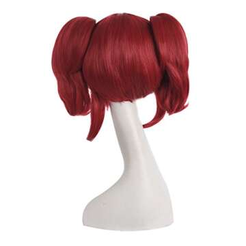 MapofBeauty 16 Inch/40cm Lolita Sweet and Lovely Straight Anime Cosplay Wigs (Red)