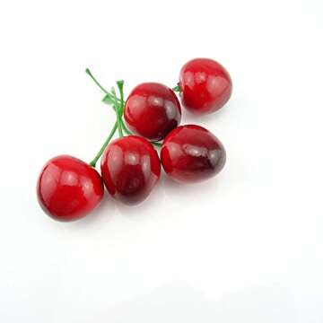 Lifelike Artificial Red Black Cherries for Home Decoration