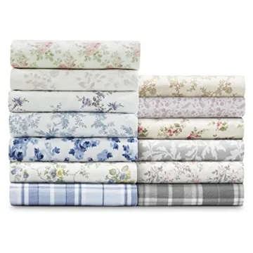 Luxurious Laura Ashley Flannel Queen Sheet Set