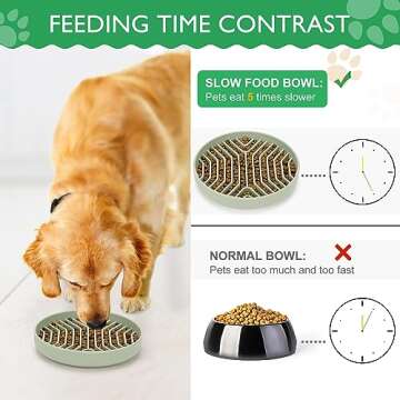 Anipaw Slow Feeder Dog Bowls Silicone Maze Food Bowl Feeders Pet Puzzle Lick Mat to Slow Down Eating for Medium Small Breed Size Dogs