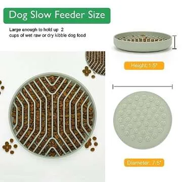 Anipaw Slow Feeder Dog Bowls Silicone Maze Food Bowl Feeders Pet Puzzle Lick Mat to Slow Down Eating for Medium Small Breed Size Dogs