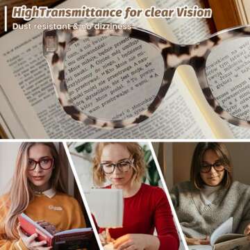 JiSoo Oversized Reading Glasses for Women Men 2.0, Stylish Designer Readers Women 2.0 with Large Frame,Demi Grey