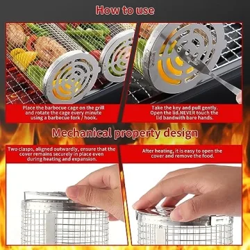 Rolling Grilling Baskets for Effortless Outdoor BBQ Cooking
