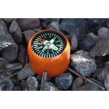 SE 5-in-1 Orange Survival Whistle with Compass, Signaling Mirror, Lanyard, and Fire Starter - 112dB, 4.5-Inch Length - Ideal for Hiking, Camping, Emergencies - CCH5-1