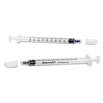 1ml Syringe with Cap (100 Pack) | Oral Dispenser Without Needle, Luer Slip Tip, | Individually Wrapp...