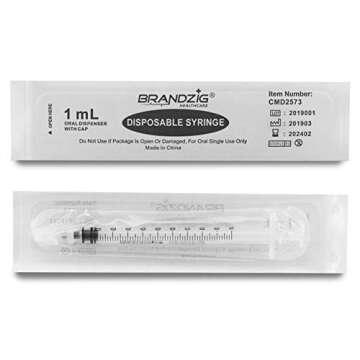 1ml Oral Medicine Syringe for Pets & Infants (100 Pack)