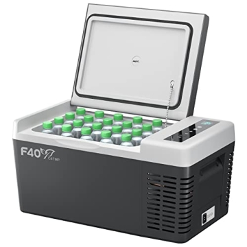 F40C4TMP 12 Volt Refrigerator with Cover - 20 Quart Portable Freezer for Camping, RV, and More