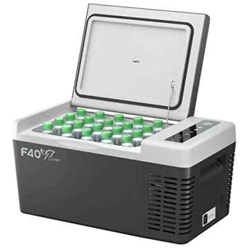 F40C4TMP 12 Volt Refrigerator with Cover - 20 Quart Portable Freezer for Camping, RV, and More