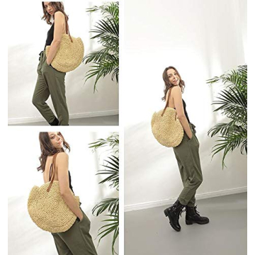 Ayliss Women Handmade Straw Beach Tote Bag Large Stylish