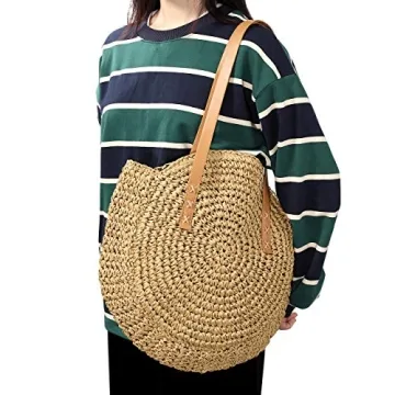 Ayliss Women Handmade Straw Beach Tote Bag Large Stylish