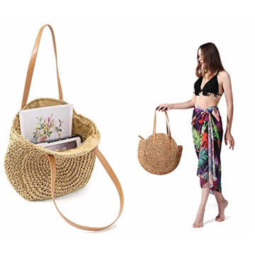 Ayliss Women Handmade Straw Beach Tote Bag Large Stylish