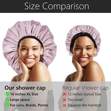 Auban Extra Large Shower Cap for Long Thick Hair
