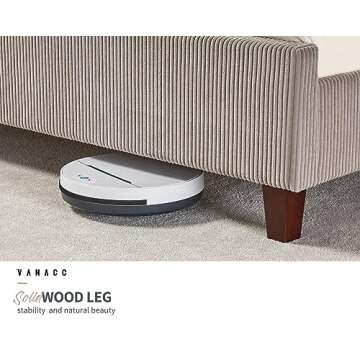 VanAcc Queen Size Platform Bed Frame, 50.8" Corduroy Upholstered Bed with Vertical Channel Tufted Headboard/Wooden Slats/Wingback/No Box Spring Required/Taupe