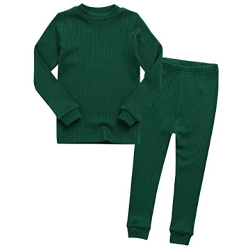 VAENAIT BABY Long Sleeve Modal Sleepwear Pajamas Set for Kids in Green