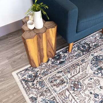 Maples Rugs Vintage Non-Slip Runner Rug for Entryway