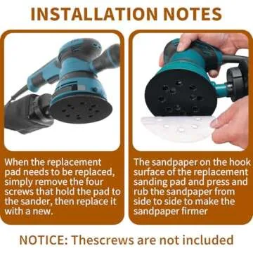 5 Inch 8 Hole Orbital Sander Hook & Loop Backing Pad Replacement for Porter Cable DeWalt and Hitachi Rando
