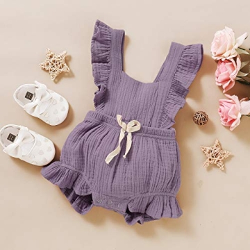 Adorable Ruffled Sleeveless Romper for Baby Girls