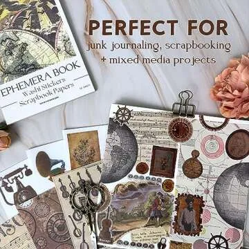 FAYWARE Vintage Washi Sticker Book - 411 Stickers & 20 Papers for Crafting