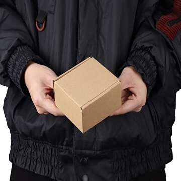PHAREGE 4x4x2 inch Shipping Boxes Bulk 50 Pack Brown, Tab Lock Tuck Top Mailer Boxes for Packaging Small Business, Small Cardboard Gift Boxes for Wrapping Mailing Present
