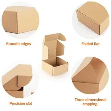 PHAREGE 4x4x2 inch Shipping Boxes Bulk 50 Pack Brown, Tab Lock Tuck Top Mailer Boxes for Packaging Small Business, Small Cardboard Gift Boxes for Wrapping Mailing Present
