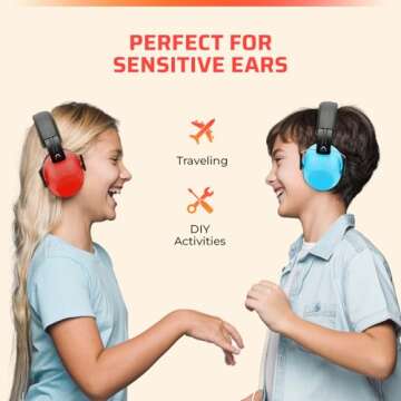 Jozy Noise Canceling Headphones for Kids, SNR 26dB Ear Protection for Autism, Sound Proof Sensory Mu...