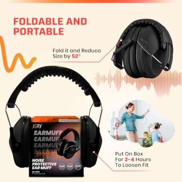 Jozy Noise Canceling Headphones for Kids, SNR 26dB Ear Protection for Autism, Sound Proof Sensory Muffs for Hearing, Concerts