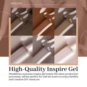 modelones Gel Nail Polish Set - 6 Colors Neutral Nude Brown Gel Polish All Seasons All Skin Tones Na...