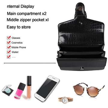 LUOFMISS Crossbody Bag Satchel Purse Snake Printed Handbag Shoulder Bag for Women - Leather Fashion Luxury Chain Purse