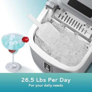 EUHOMY Countertop Ice Maker Machine - Quick & Portable Ice Maker