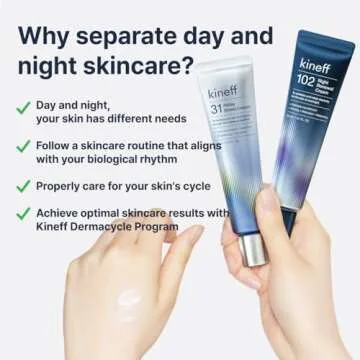 Kineff Dermacycle Program All-day & Night 2-Pack Cream for Face, 31 All-Day Shield Cream & 102 Night Renewal Cream, Centella Asiatica and Niacinamide, Korean Skincare (New Package)