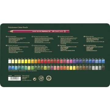 Faber-Castel 110060 Polychromos Colored Pencil Set In Metal Tin, 60 Pieces