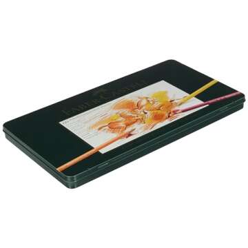 Faber-Castel 110060 Polychromos Colored Pencil Set In Metal Tin, 60 Pieces