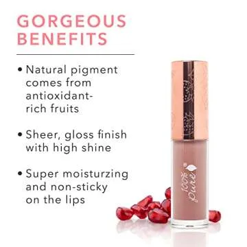 100% PURE Vegan Lip Gloss in Pink Caramel - High Shine
