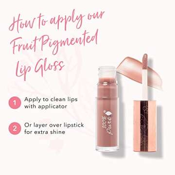 100% PURE Vegan Lip Gloss in Pink Caramel - High Shine